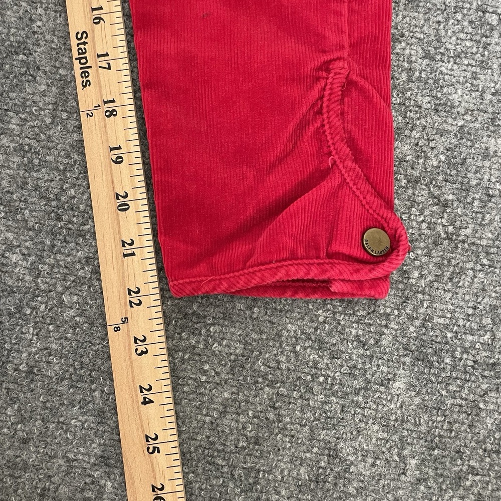 Ralph Lauren Corduroy Riding Pants Girls 10 Red Jeans Preppy Equestrian Polo - Picture 4 of 8
